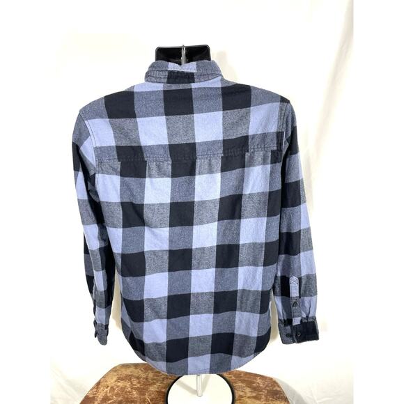 H&M Blue Black Plaid Flannel Shirt Men’s Small - Picture 2 of 5